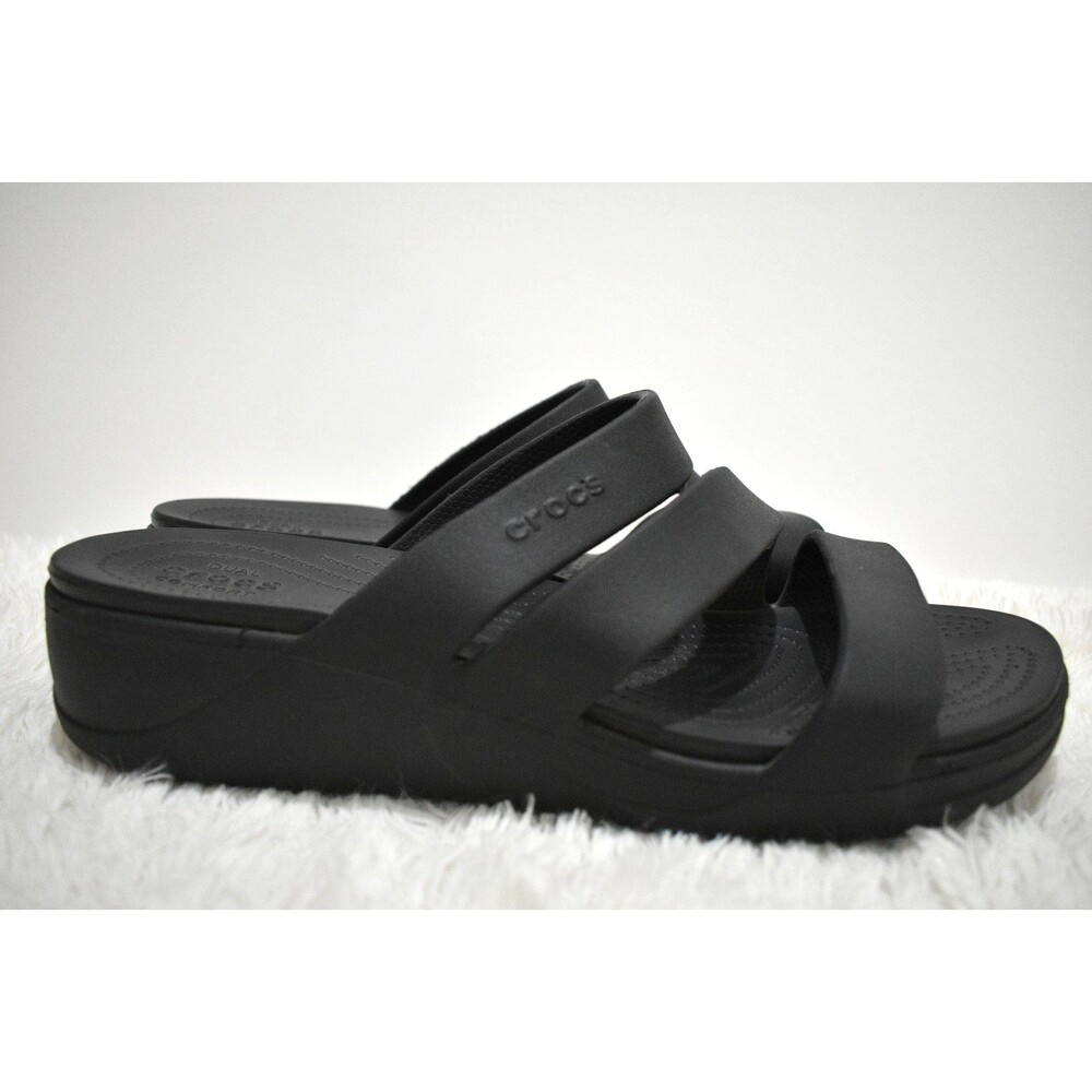 Crocs Getaway Sandal Women's Size 13 Black Triple Strap Slides Casual Shoe Flat